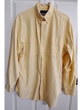 Roundtree And Yorke Men's M Oxford Yellow Long Sleeve Button Down